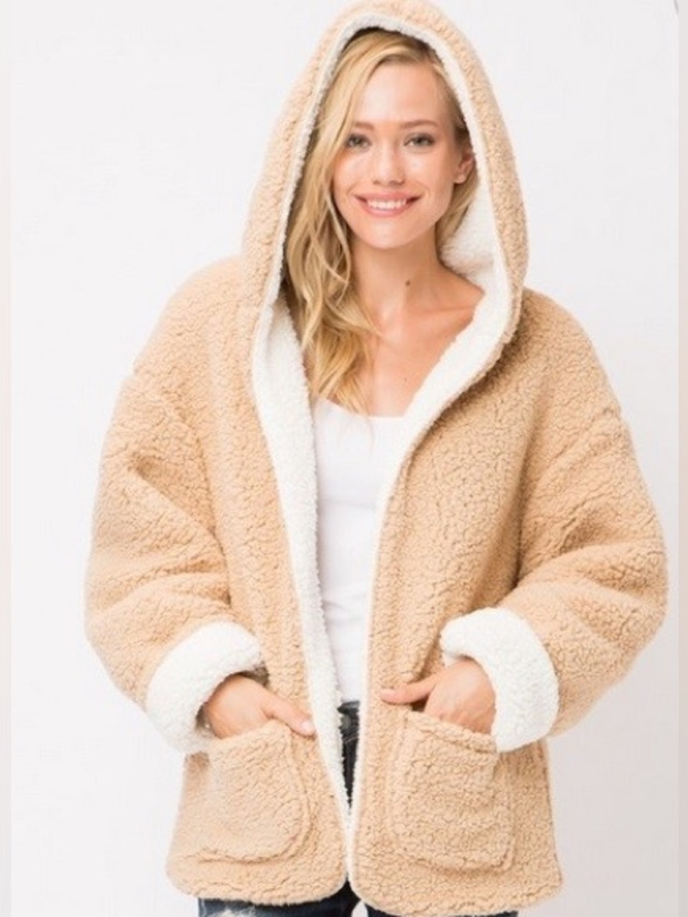 Ardene Reversible Sherpa/Teddy Hooded Jacket